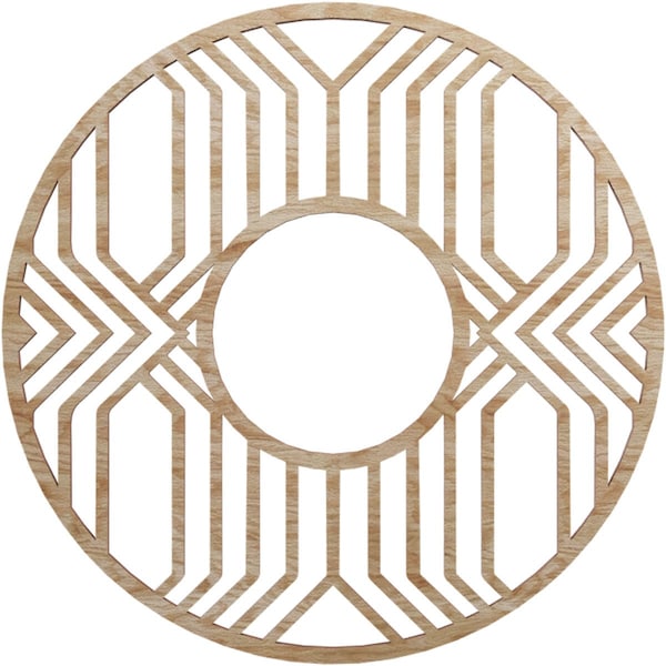 Ekena Millwork Empire Wood Fretwork Pierced Ceiling Medallion, Red Oak, 16"OD x 5 7/8"ID x 3/8"T CMWP16X16X0375EPRO - main